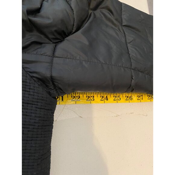 Abercrombie & Fitch Black Puffer Midi Coat Water Wind Resistant Large - Picture 11 of 15